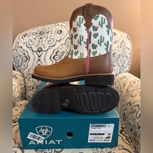 Ariat Kids' Brown and Pink Cactus Boots NWT
